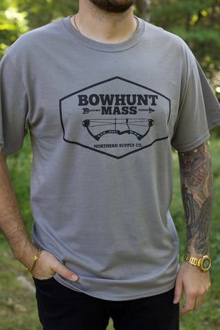 1) GREY BOW LOGO T
